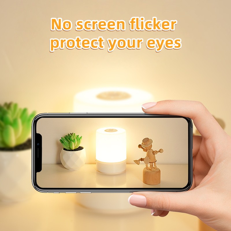 USB LED Night Lamp - Rechargeable Table Lamp with Switch, Three Colors Lights, Touch Night Light for Kitchen, Hallway, Closet, Bedroom, Home