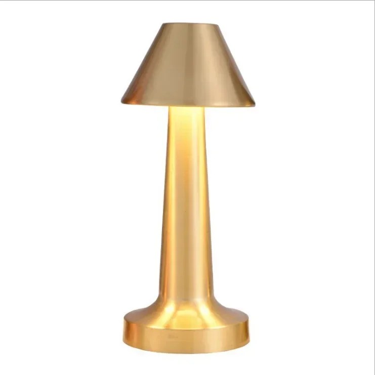 Retro LED Table Lamp - Touch Dimmable Rechargeable Desk Light for Restaurant, Coffee Bar, Home Bedroom Decor