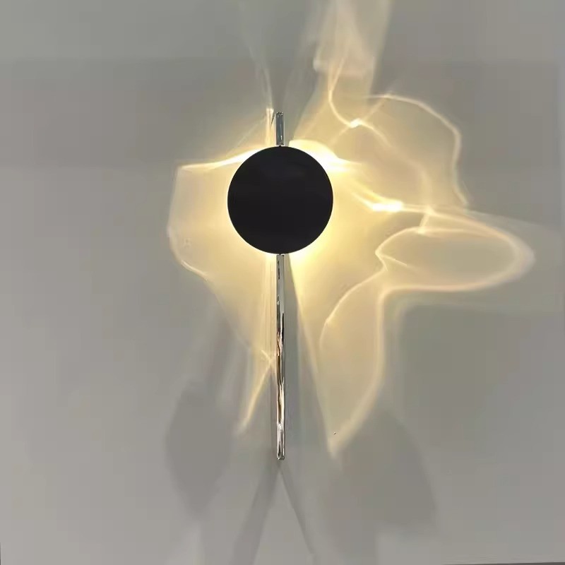 Creative Chrome Wall Lamp - Stainless Steel Rotating LED Sconce Lamp for Living Room, TV Background, and Aisle Decor
