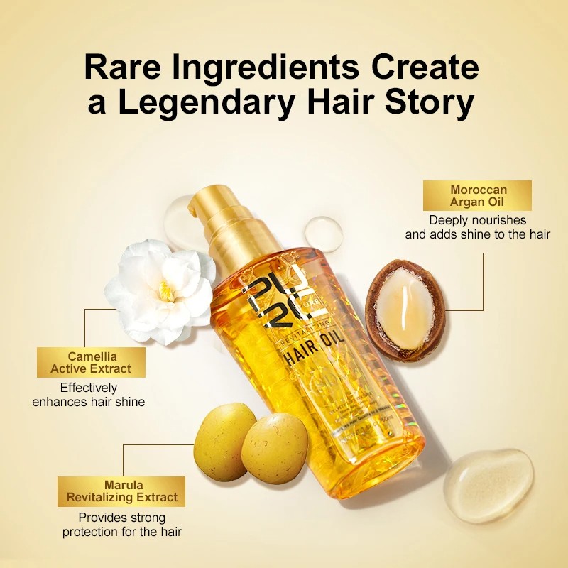 PURC Morocco Argan Oil Nourishing Hair Oil Smoothing Shine Soft Hair Serum for Repairing Damaged