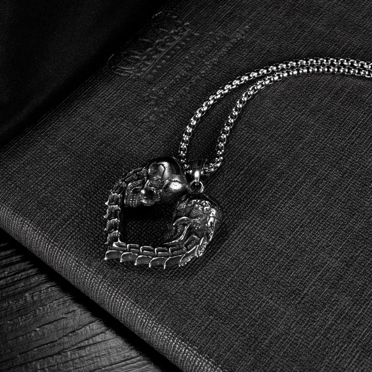 Love Skull Titanium Steel Vintage Pendant