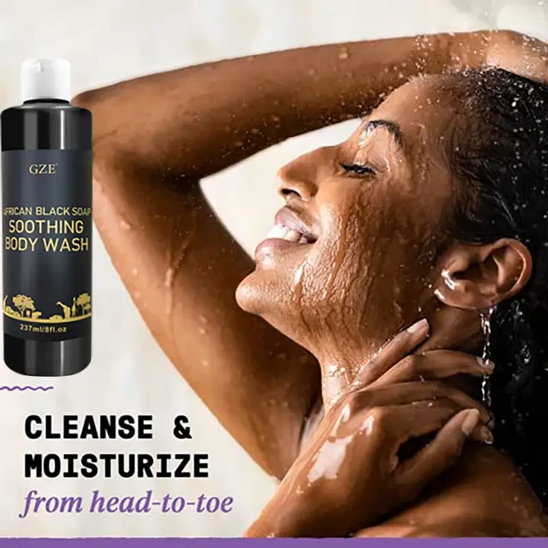 GZE African Black Soap Bar Paste Body Wash Set