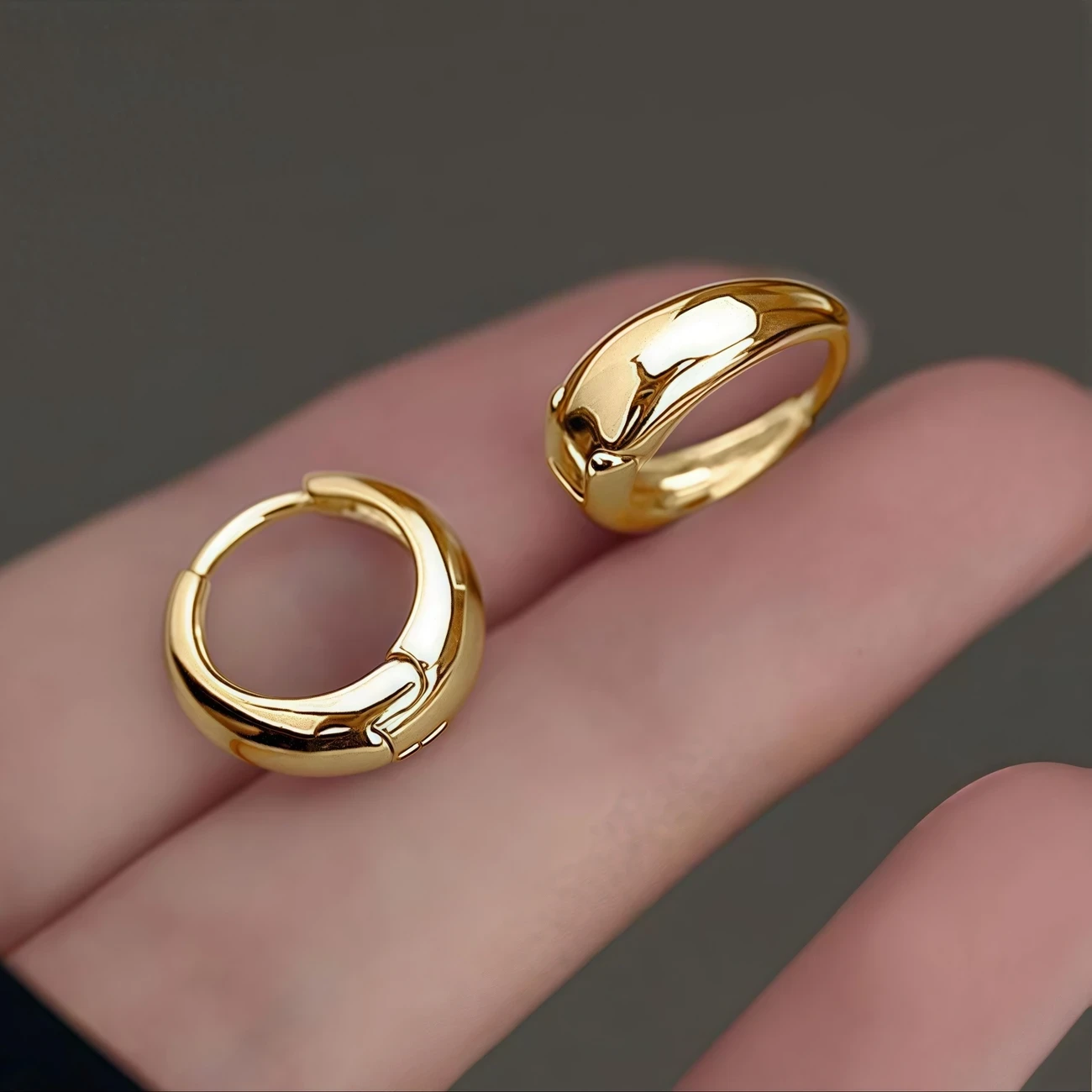Hypoallergenic French Stainless Steel Hoop Earrings - 18K Golden Plated, Anti-Fade, Comfortable & Versatile for Daily Wear or Parties