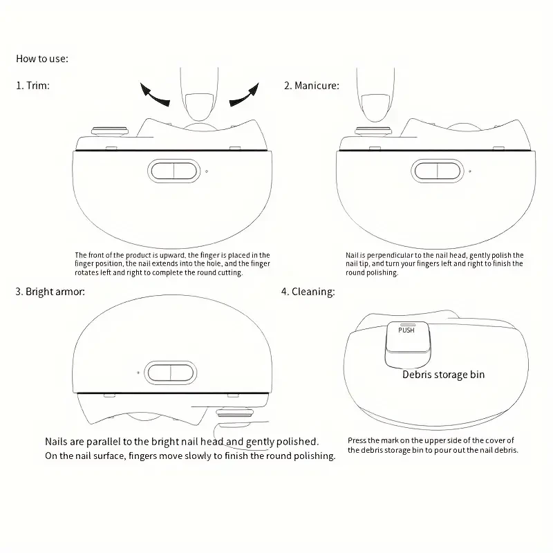 Smart Electric Nail Clipper - Anti-Pinch, Nail Polishing, Illumination, & Grinding Functions