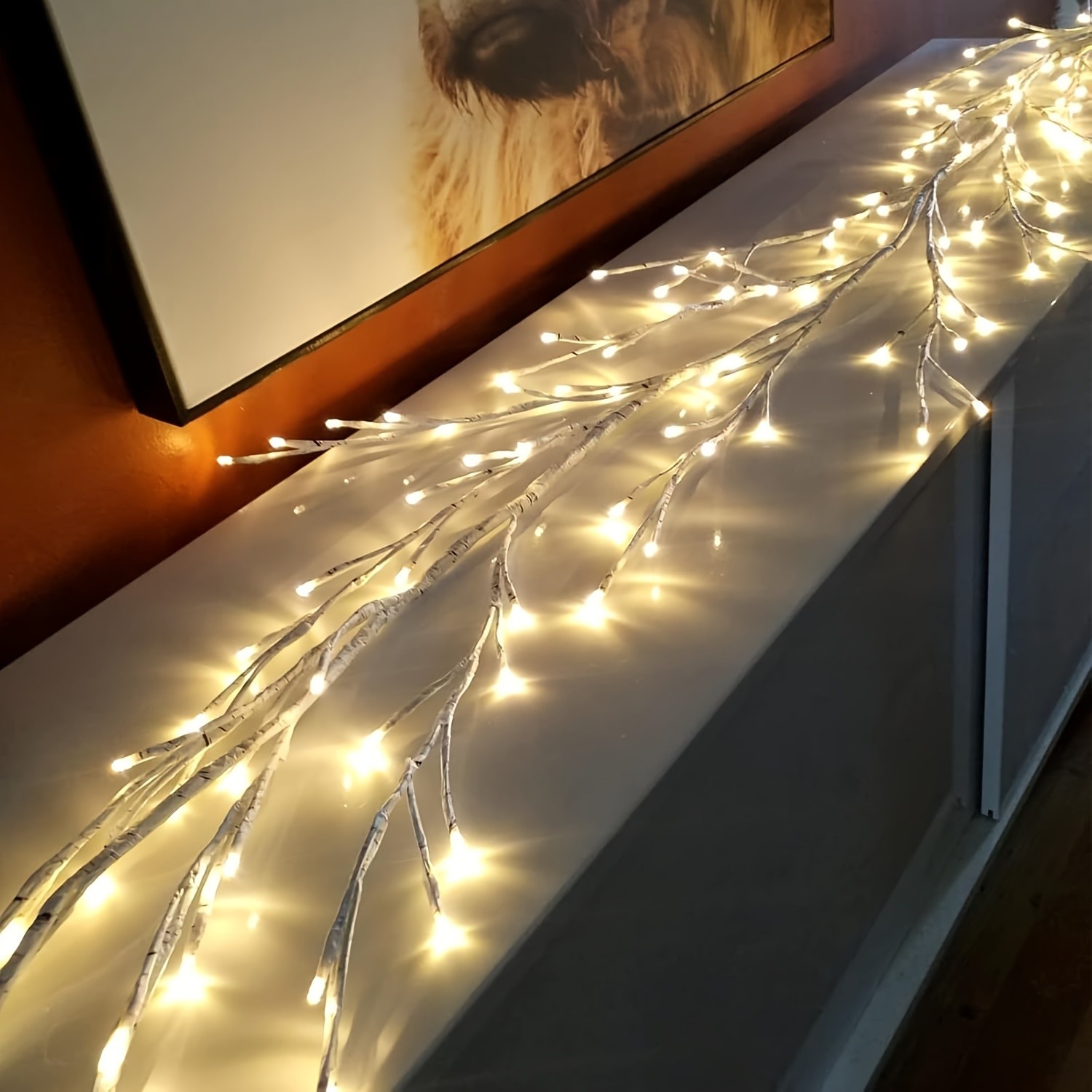Set Of 144 LED Bendable Willow Vine Lights USB Powered with Remote Control, 8 Modes, Indoor and Outdoor Decorative Lights