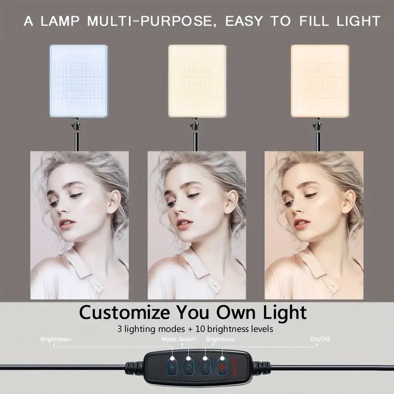 CRI 97 Dimmable LED Selfie Light with Adjustable Stand