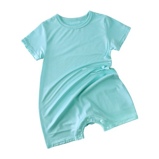 Modal Baby Short Sleeve Solid Color Jumpsuit