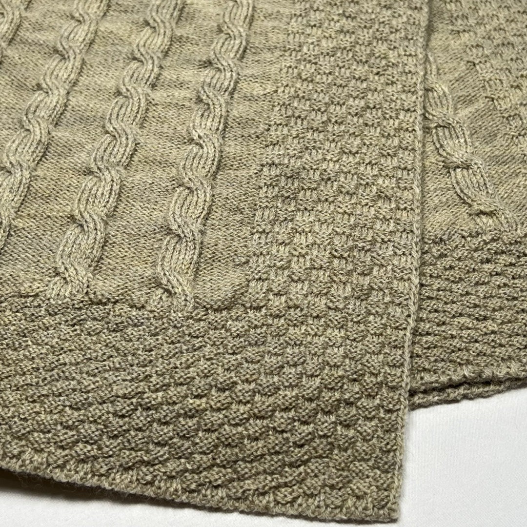 Luxe NZ Merino Cable Blanket - t 80x90cm