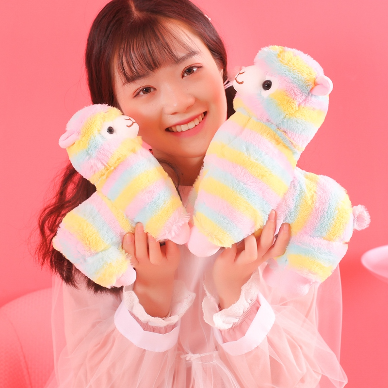 50 cm Colorful Alpaca Doll Plush Toy Cute God Beast Grass Mud Little Sheep Pillow Doll Birthday Gift Girl