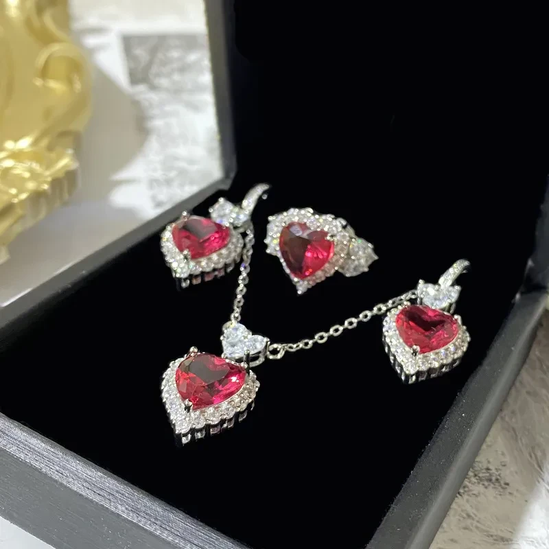 Blood Red Treasure Vintage Necklace Pendant
