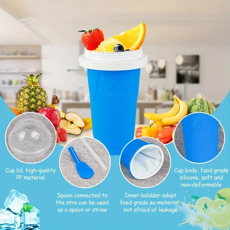 Homemade Smoothie & Ice Cream Squeeze Cup - Portable Frozen Magic Cup