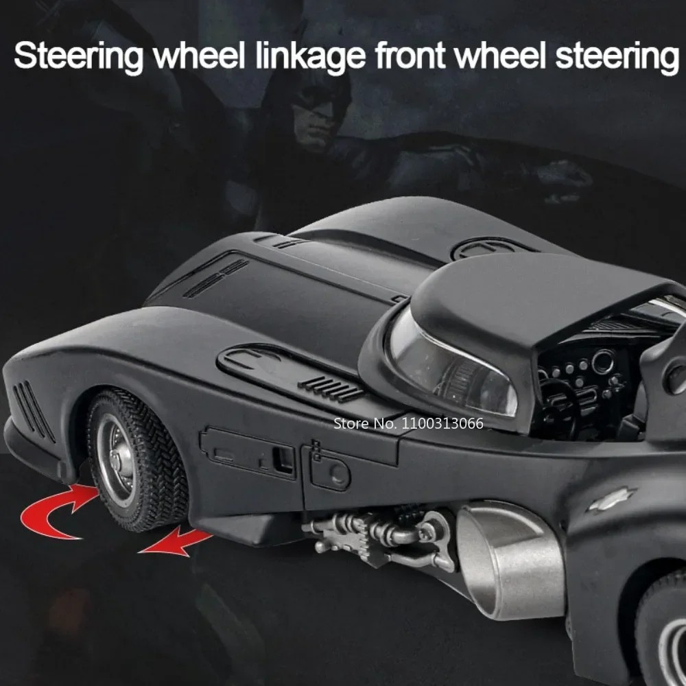 1/24 1989 Batmobile Alloy Car Model Metal Diecast Simulation Vehicle with Light and Sound