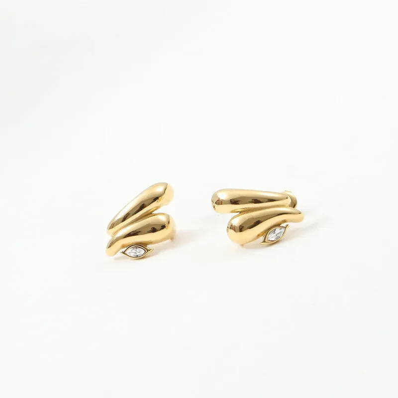 Special-shaped Zircon Earrings With Eyes