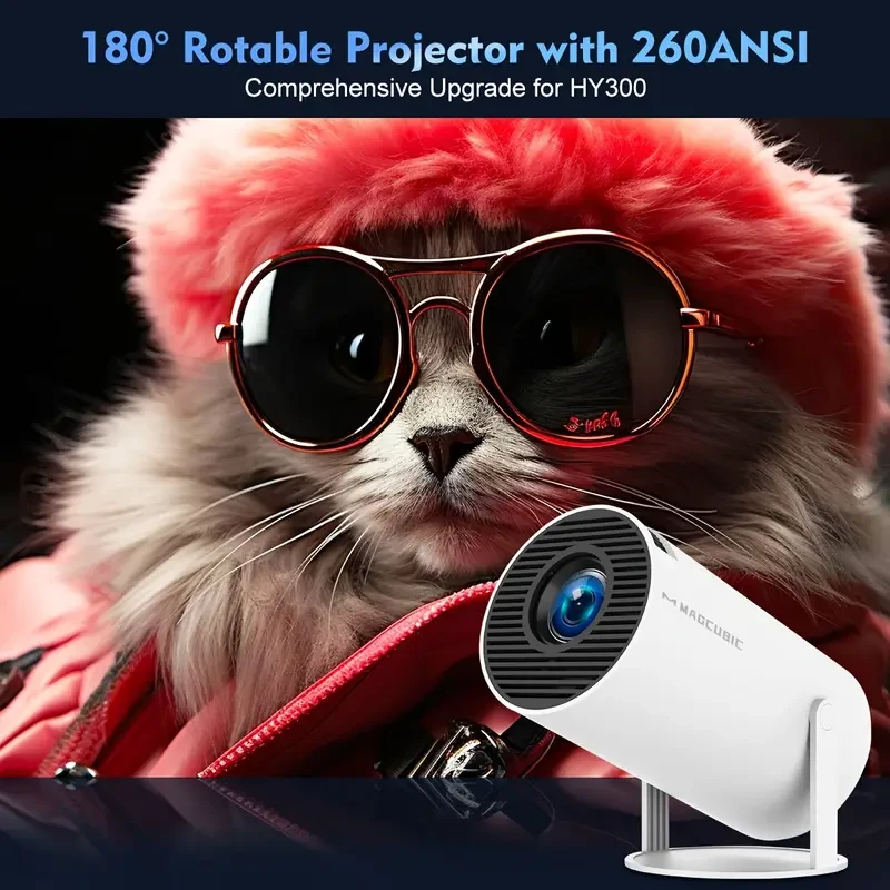 Magcubic 4K for Android Projector with Dual WiFi, Wireless 5.0, Auto Correction - HD 1280x720P Home Theater Experience, Magcubic