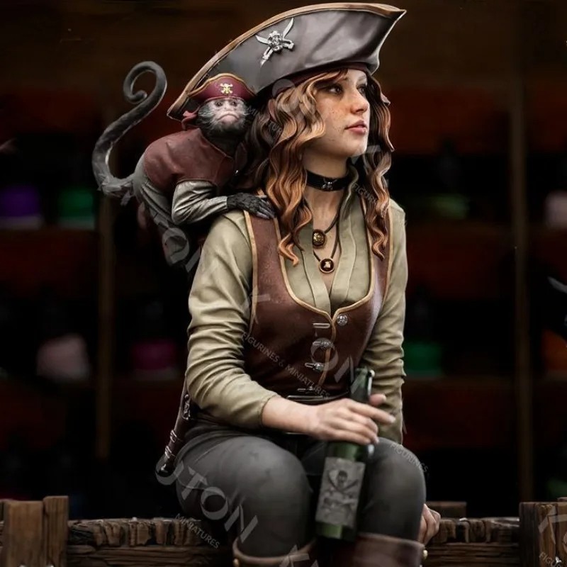 1/24 Scale Female Pirate Captain Lyra Resin Figure  Assembled Model Kit