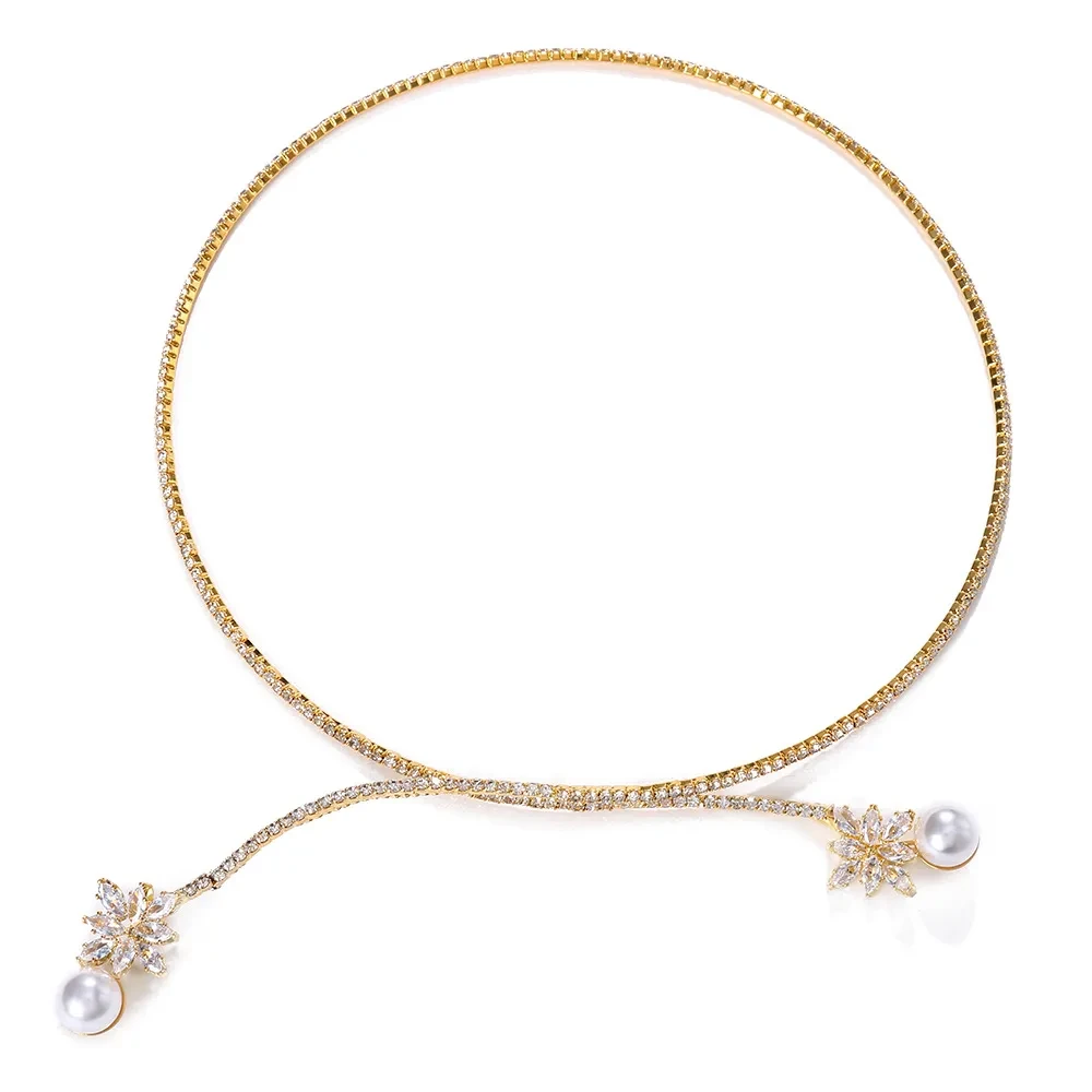 Vintage Pearl Zircon Fashion Necklace