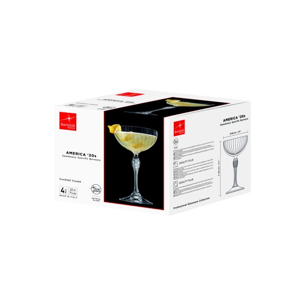 America 20's Coupe 220ml - Set 4 - Bormioli Rocco