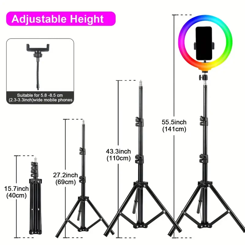 ZOMEI 10-Inch Selfie Ring Light Featuring a Tripod Stand