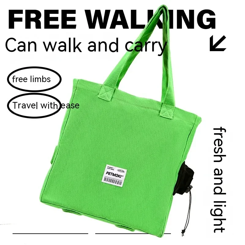 Large Capacity Pet Cat Bag Multifunctional Breathable Dog Canvas Carrier Bag Escape-proof Pet