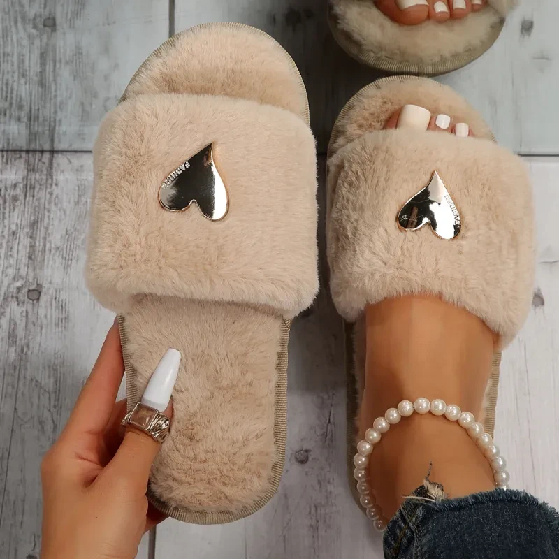 Fluffy Slipper Home Fur Furry Slippers Women