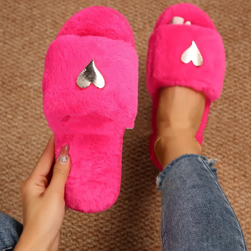 Fluffy Slipper Home Fur Furry Slippers Women