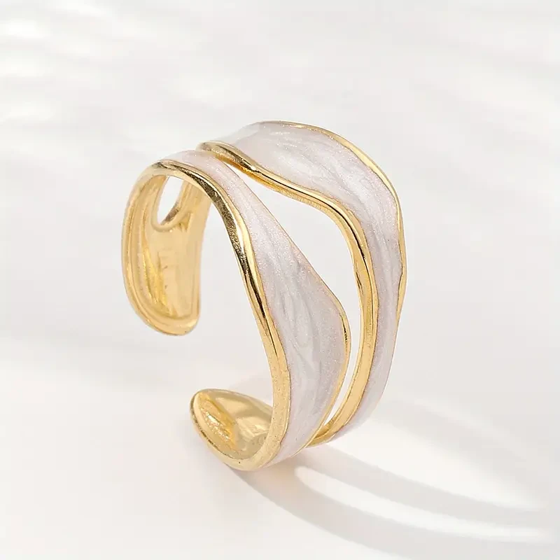 Exquisite Enamel Creative Stainless Steel Adjustable Ring for Men: A Modern Fashion Statement