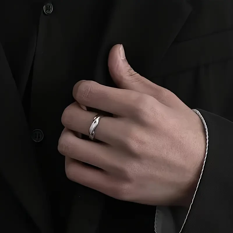 Statement Piece, Adjustable Mobius Ring for Men: A Bold Expression of Modern Elegance
