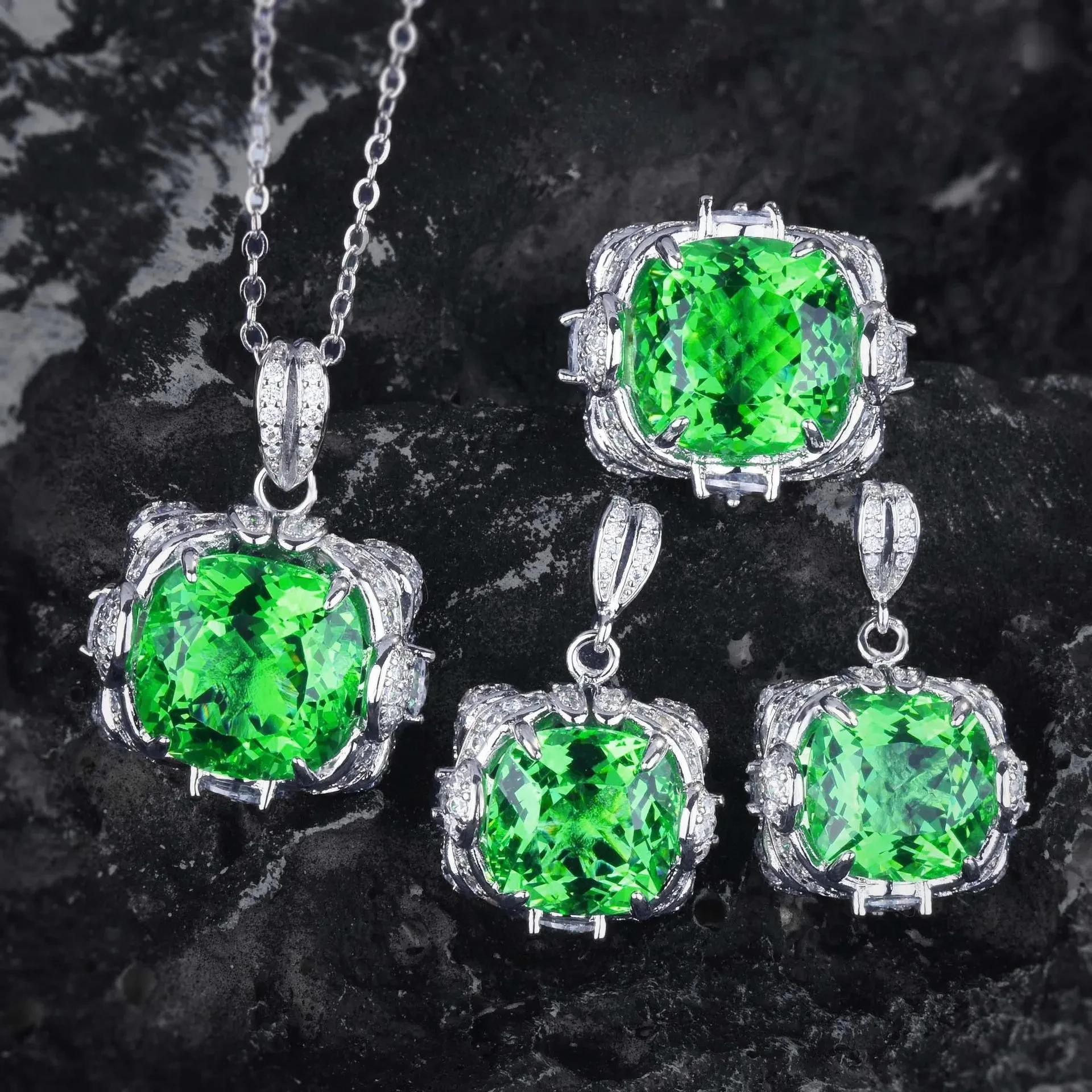 Women's Creative All-Match Ring Necklace And Earrings Suite