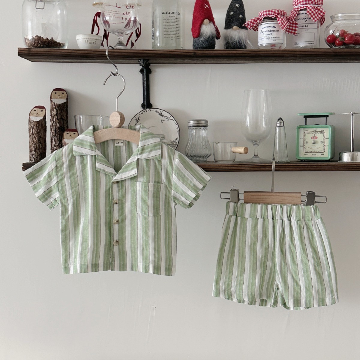 Children's Striped Cool Breathable Short-sleeved Sports Shorts