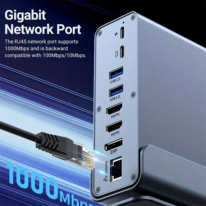 15-in-1 USB-C Docking Station - Ultimate Connectivity Solution for Laptops