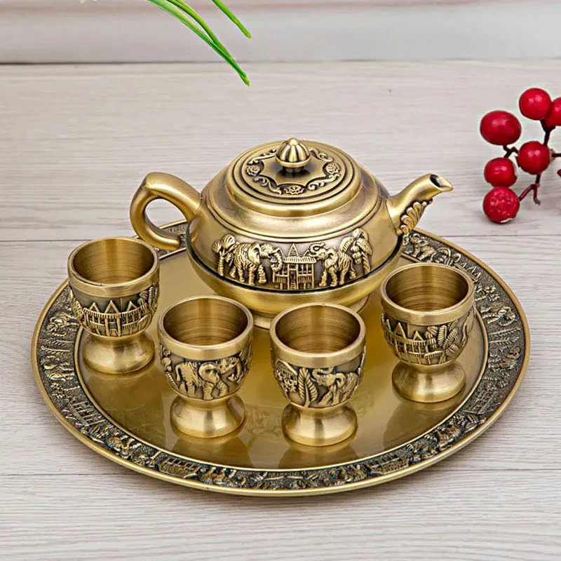 Glass teapot and cup set