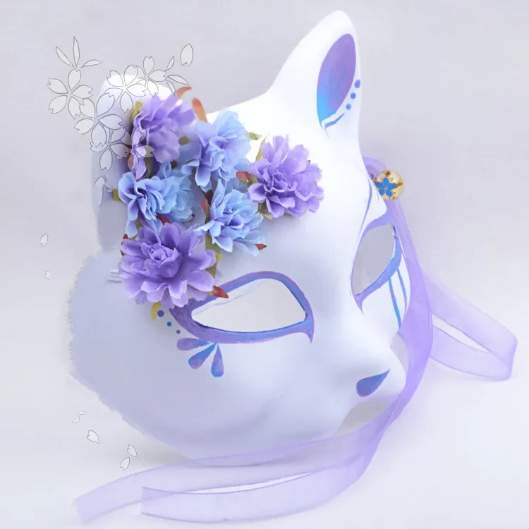 Hand Drawn Anime Fox Cat Mask