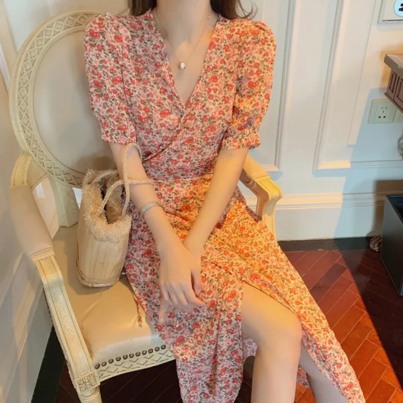 Fashionable dress with flowers