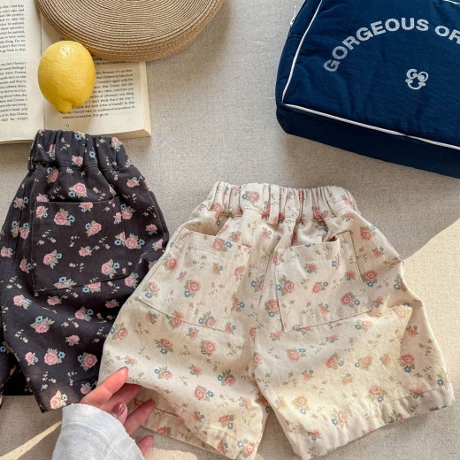 Summer Washed Cotton Shorts Girls' Pants