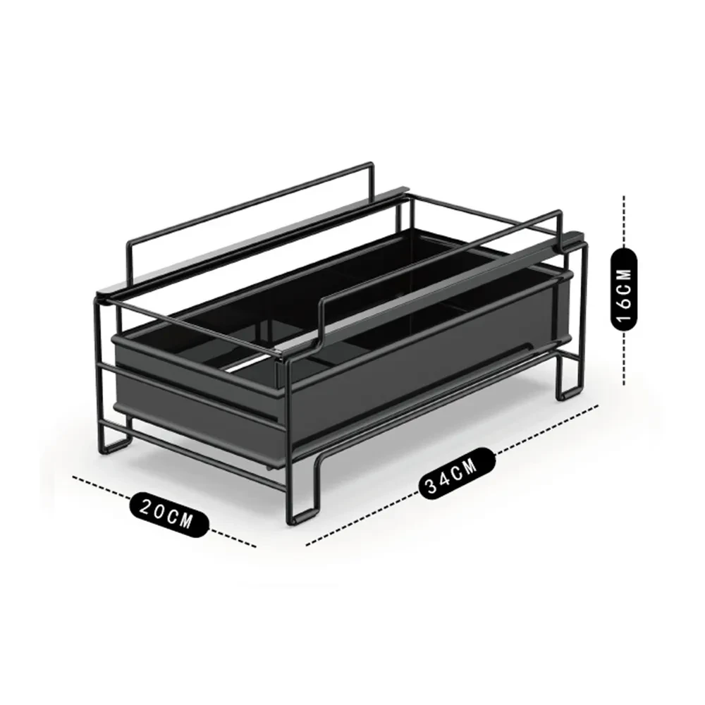 Kitchen Shelf Under Sink Drawer Type Sliding Spice Rack Multi-Layer Countertop Storage Rack Spice Bottle Storage Rack