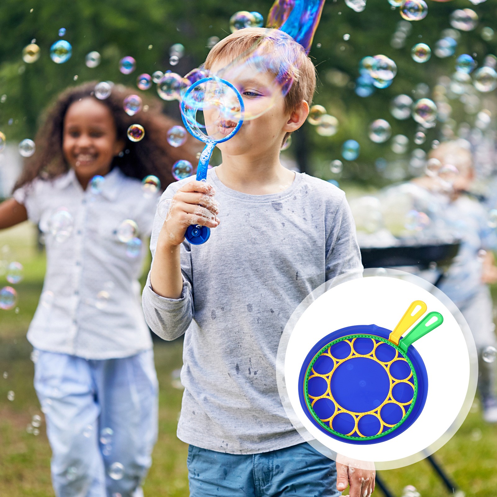 3-Piece Fortnite Bubble Tools Set - Blow Bubble Machine and Soap Bubble Presents for Kids