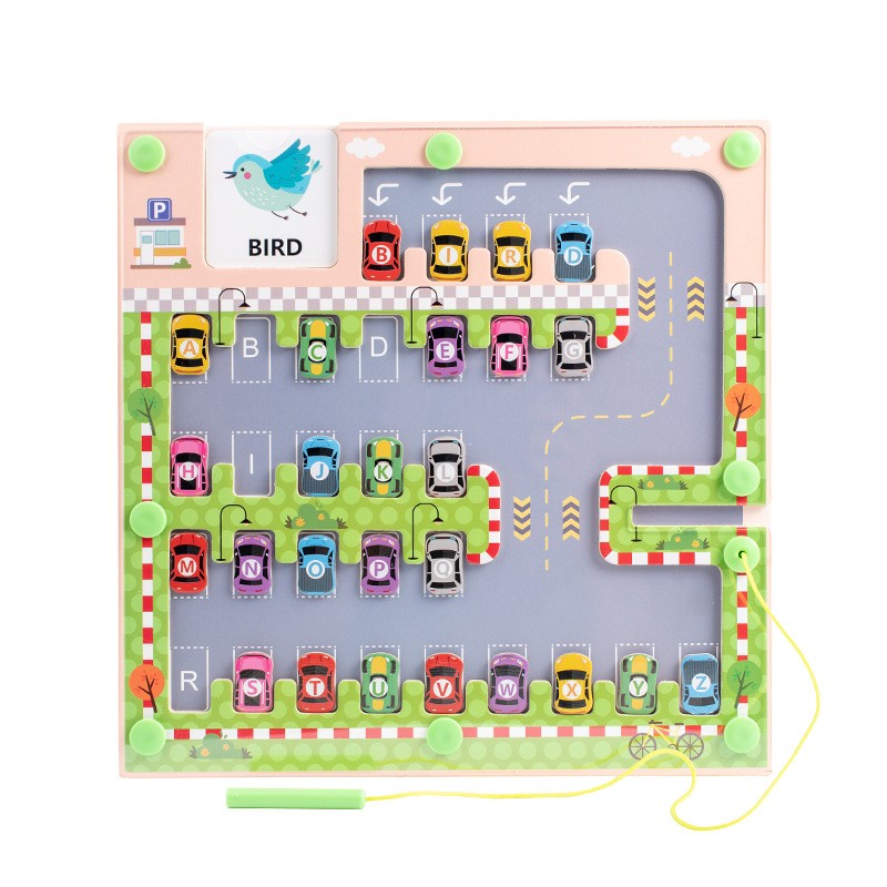 Children's Wooden Letter Matching Maze Educational Toys