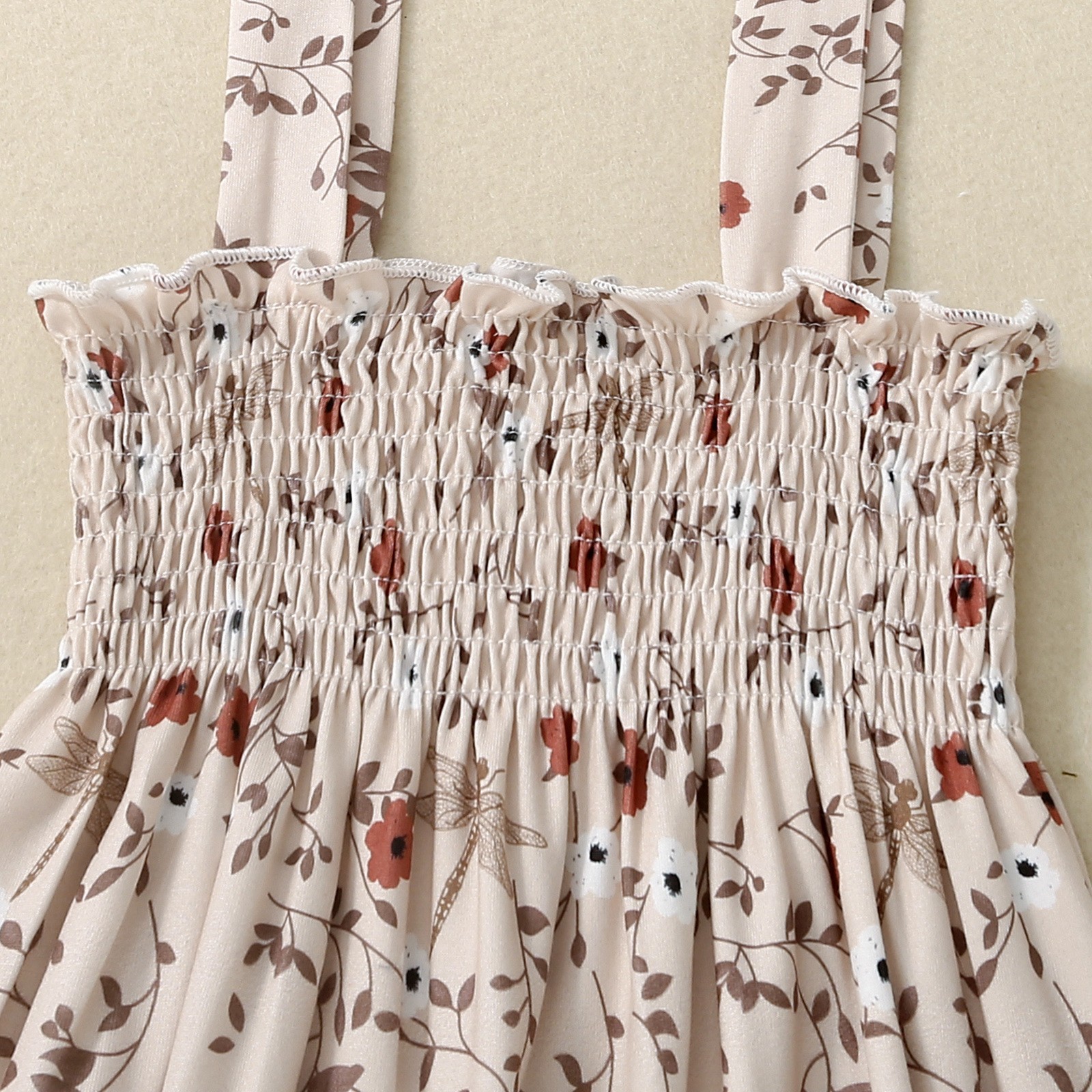 Fashion Girls Floral Strap One-piece Romper