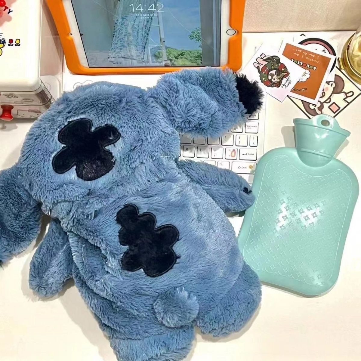 30CM MINISO Stitch Hot Water Bag Extra Grande Plush Doll Hand Warmer, Cute Disney Anime Gift for Girls, Holiday Gifts