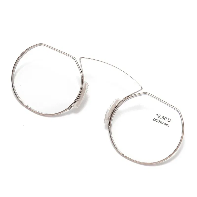 Frame Color: Red, Eye Prescription: +400 - Women Clip Nose Reading Glasses Anti Blue Light Presbyopic Glasses Men Portable Men's Eyeglasses Anti-Lost Legless Bezel + Case