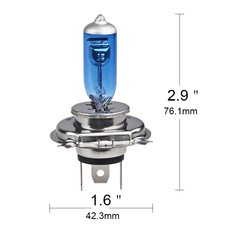 Emitting Color: Blue - H4 Lamp 12V Halogen Bulb Car HeadLight Bulb H4 55w 100w Light Bulbs For Car Headlight 2pcs 6000k Car Accessories H4 Halogen