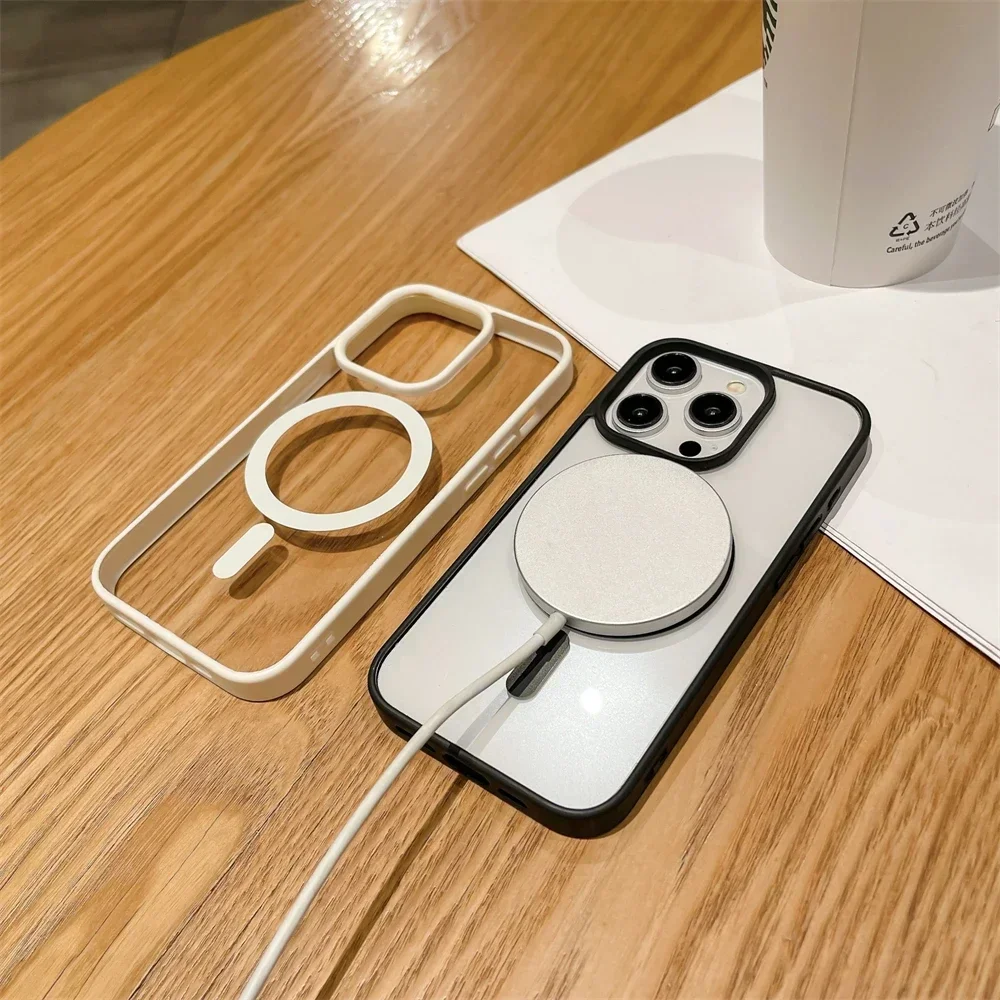 Color: Claret, Material: Genuine Leather - Luxury Shockproof Magsafe Wireless Charge Case for iPhone 17 Air 16 15 14 Plus 13 12 Mini 11 Pro Max Clear Magnetic Bumper Cover