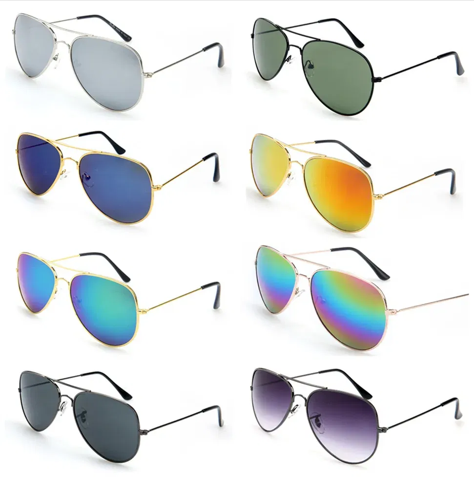 Lenses Color: MULTI, Frame Color: other - FOENIXSONG Fashion Sunglasses for Women Men Pilot Round Gradient Mirror Women's Glasses Oculos Lentes Gafas De Sol