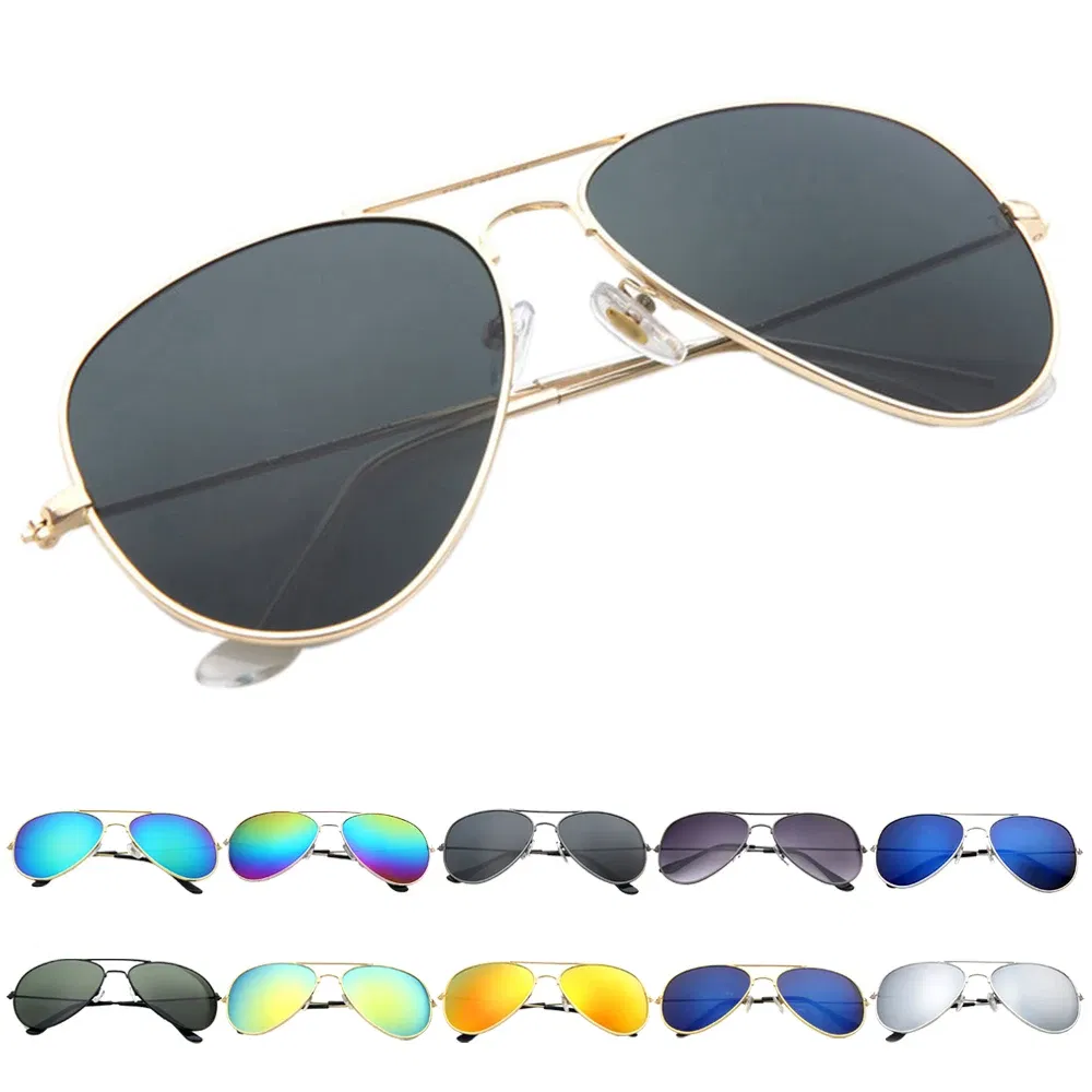 Lenses Color: MULTI, Frame Color: other - FOENIXSONG Fashion Sunglasses for Women Men Pilot Round Gradient Mirror Women's Glasses Oculos Lentes Gafas De Sol