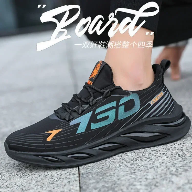 Color: Beige, Shoe Size: 44 - 2024 Men's Sports and Casual Shoes Summer Fashion New Shoes Round Toe Black Spring Men's Shoes