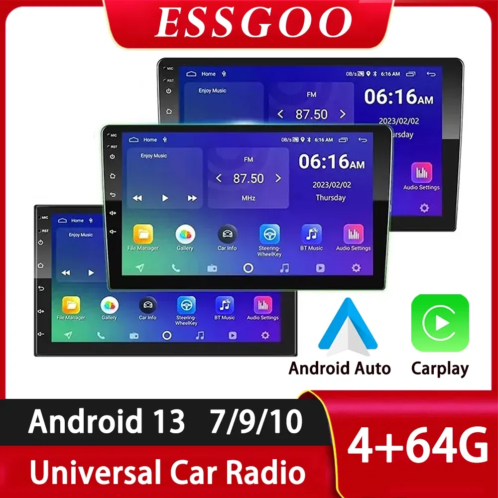 Color: Navy Blue, Ships From: CHINA - ?‹ESSGOO Car Radio 2 Din 7"/9"/10" Carplay Auto Android 13 Mp5 Universal WIFI GPS Car Radio Multimedia Video Player FM Car Stereo