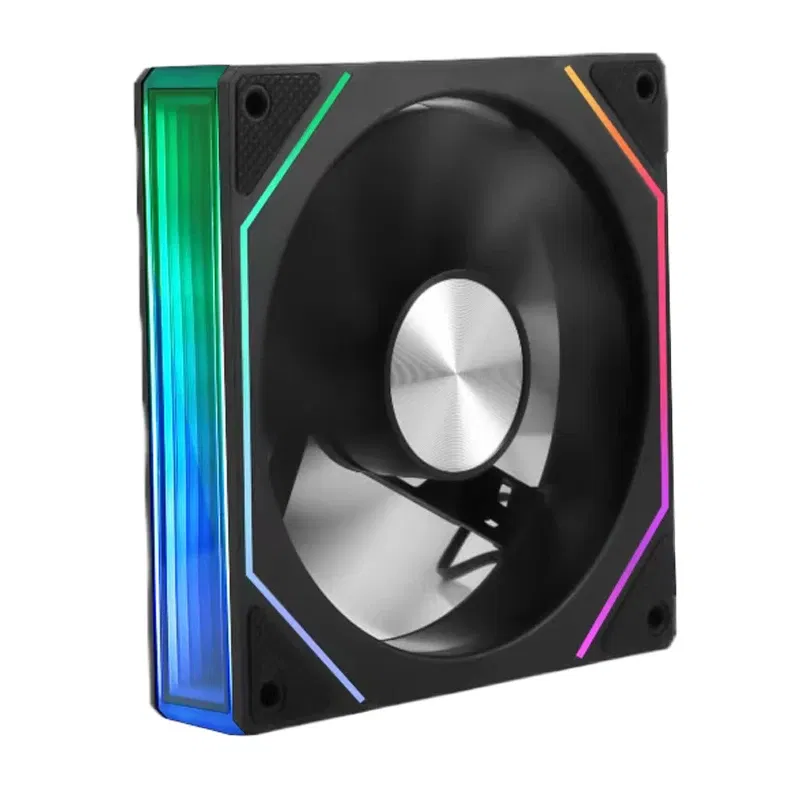 Color: Black, Blade Color: Other, RGB Support: A-RGB - UPSIREN UF-3 Prism 7PRO Computer Case Cooling Fan,Double-sided full lens,12CM ARGB motherboard synchronization,CD pattern axis