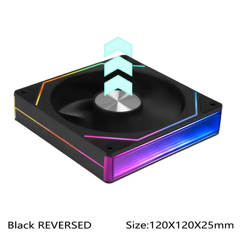 Color: Black, Blade Color: Other, RGB Support: A-RGB - UPSIREN UF-3 Prism 7PRO Computer Case Cooling Fan,Double-sided full lens,12CM ARGB motherboard synchronization,CD pattern axis