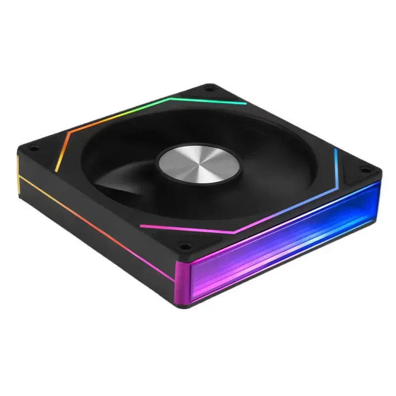 Color: Black, Blade Color: Other, RGB Support: A-RGB - UPSIREN UF-3 Prism 7PRO Computer Case Cooling Fan,Double-sided full lens,12CM ARGB motherboard synchronization,CD pattern axis
