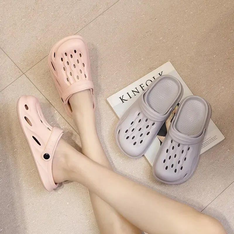 Shoe Size: 40, Color: WHITE - Clogs Women Sandals Summer Casual EVA Lightweight Outdoor Women's Shoes Anti Slip Thick Sole Beach Slides Couple Garden Shoes